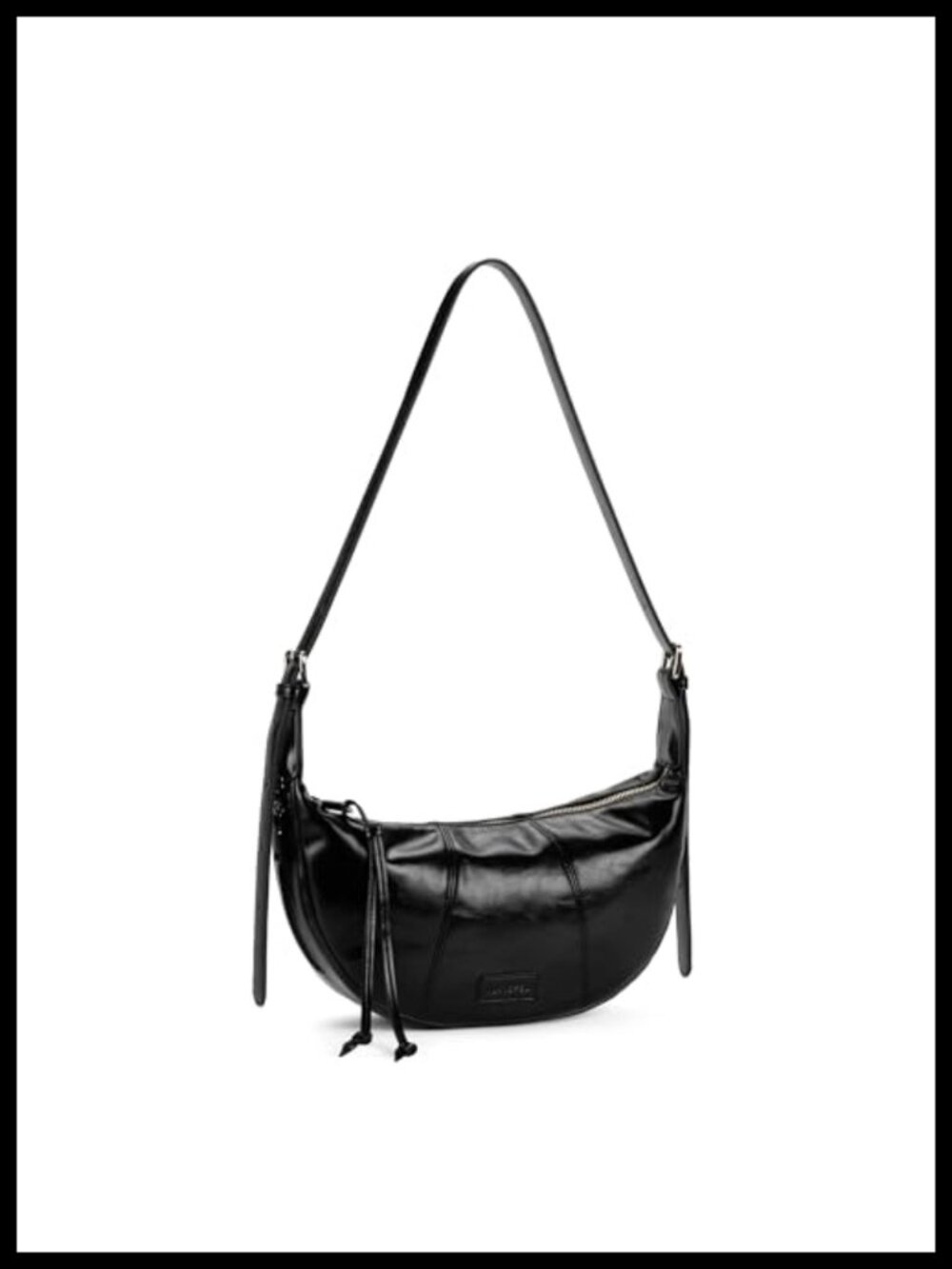 Vegan Leather Crescent Crossbody Bag, Women's Hobo Shoulder Purse with